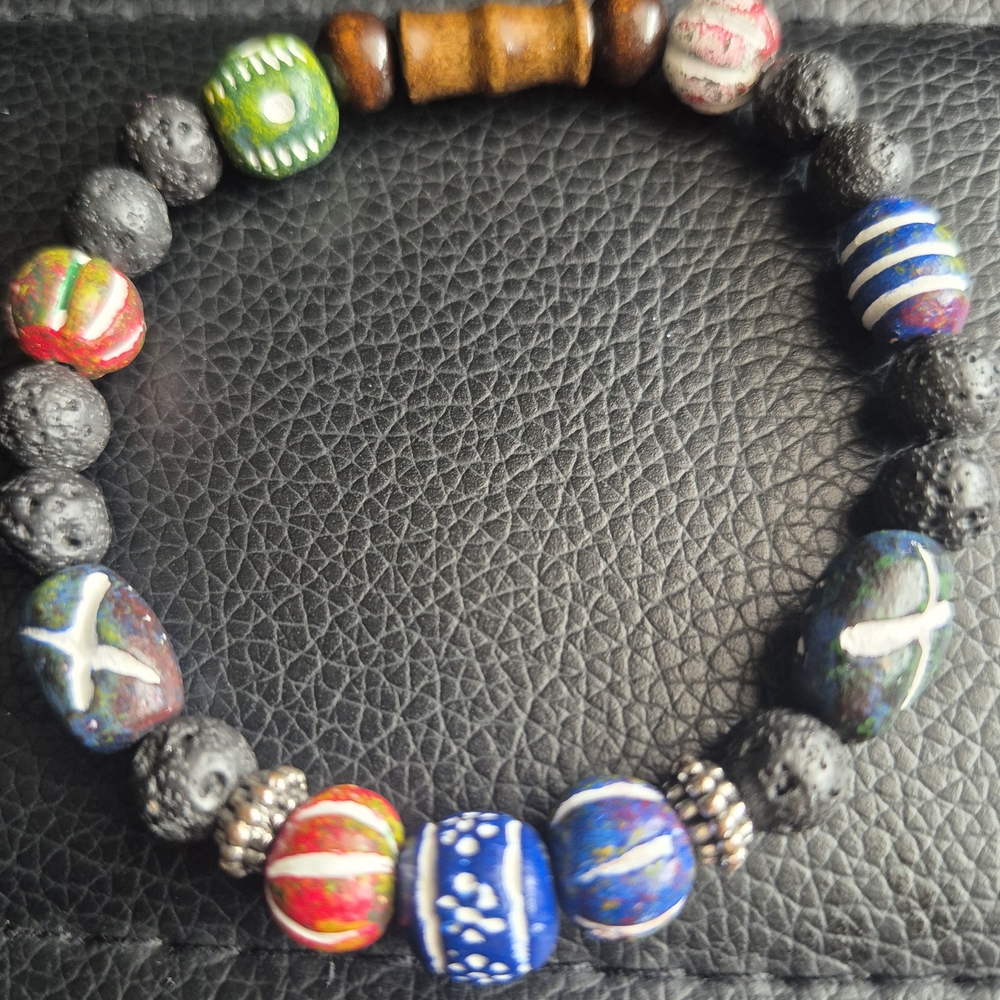 Men's Handmade Natural Tribal Terracotta Clay Braclet! - Picture 3 of 5